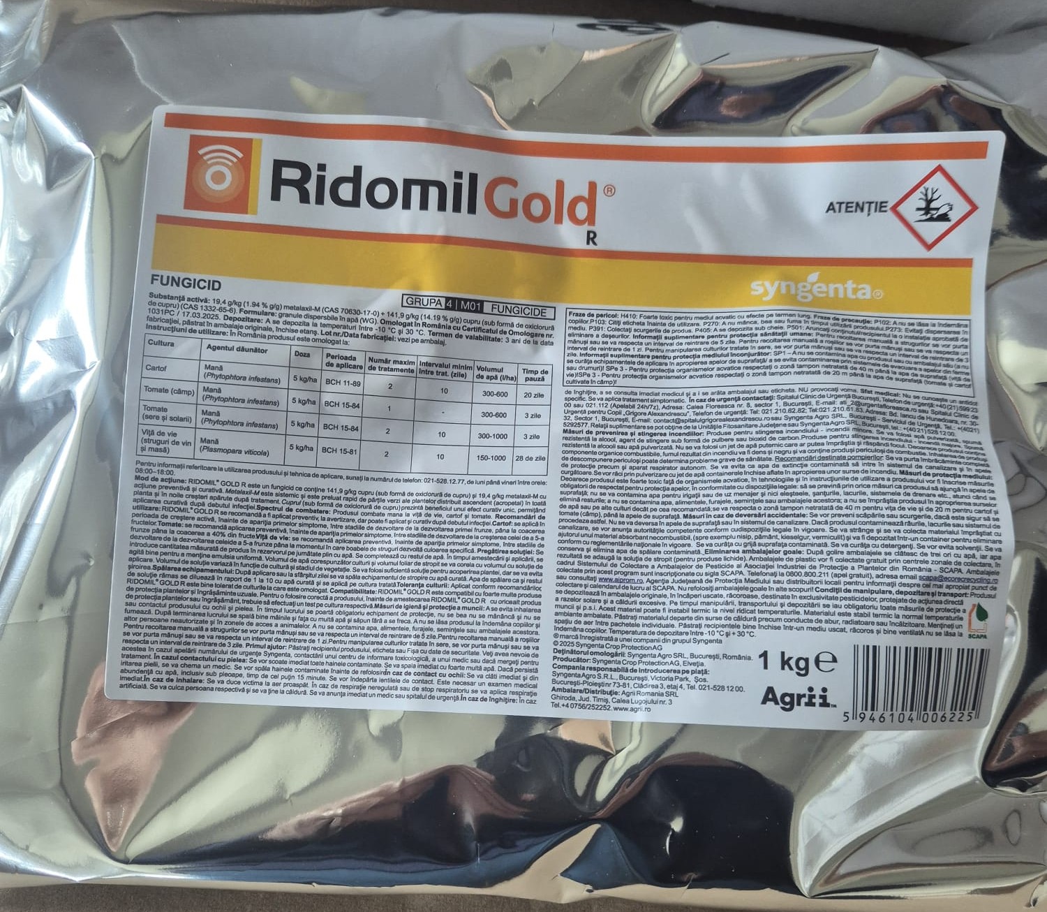 Fungicid Ridomil Gold R 1 kg, Syngenta
